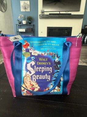 NWT Harveys Sleeping Beauty Pink and Blue Sleeping Beauty Graphic Tote